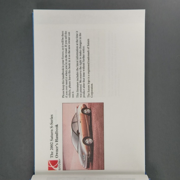 SATURN 2002 S-Series Owner's Handbook for SC1, SC2 Sedan - Picture 9 of 17